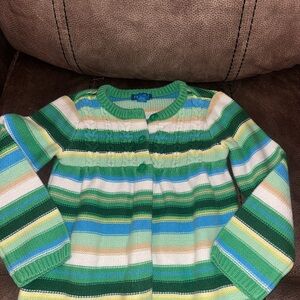 The Children's Place Green Striped Cardigan